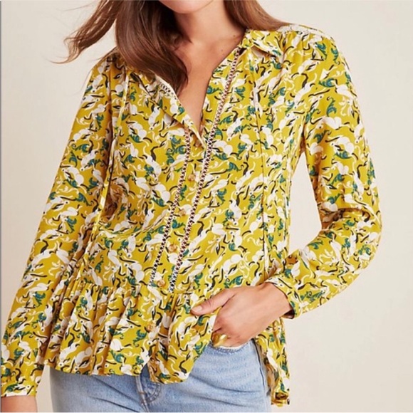 NWOT - Maeve Janie Flounced Peasant Blouse - Picture 1 of 8